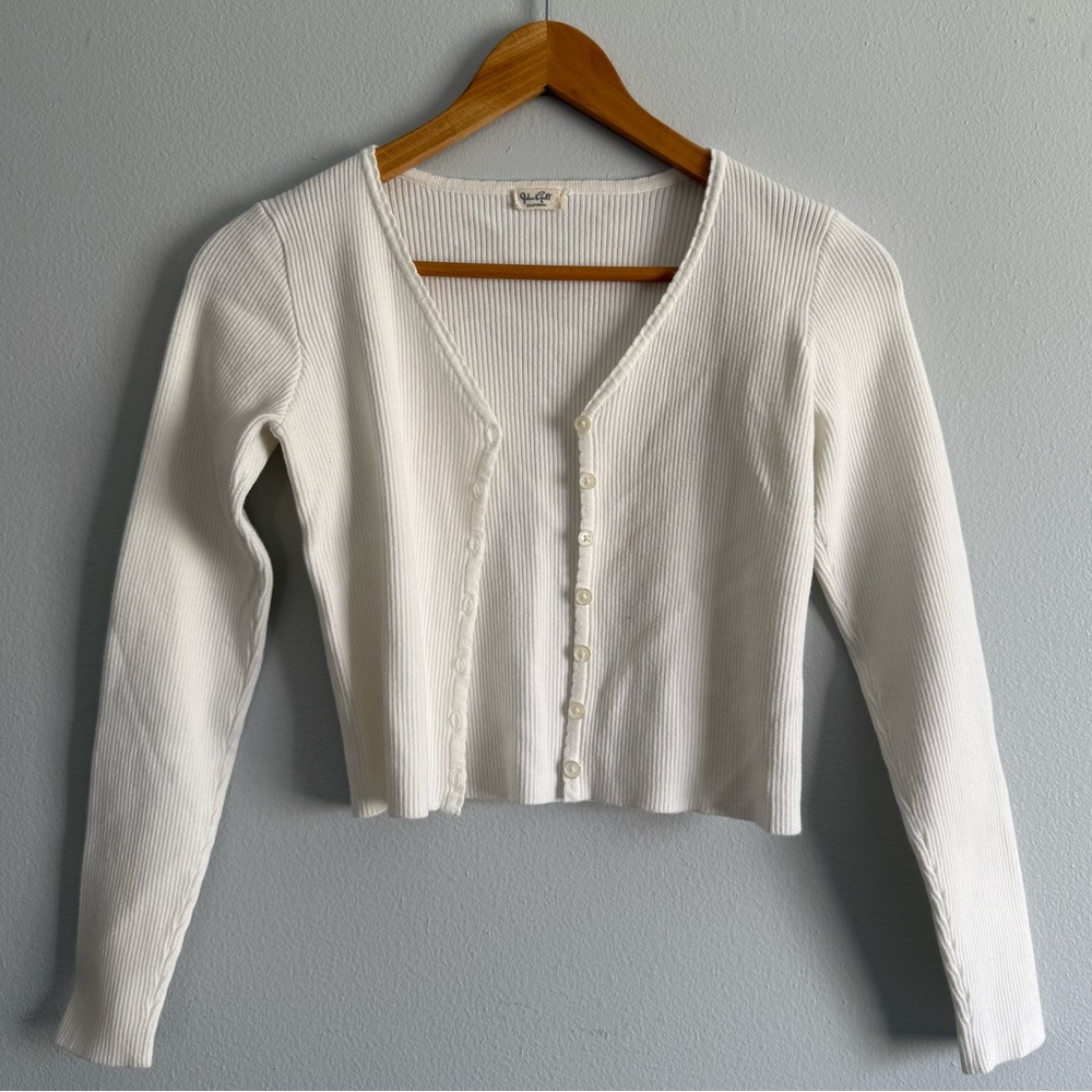 John Galt/Brandy Melville White Shannon Cardigan - Picture 3 of 7